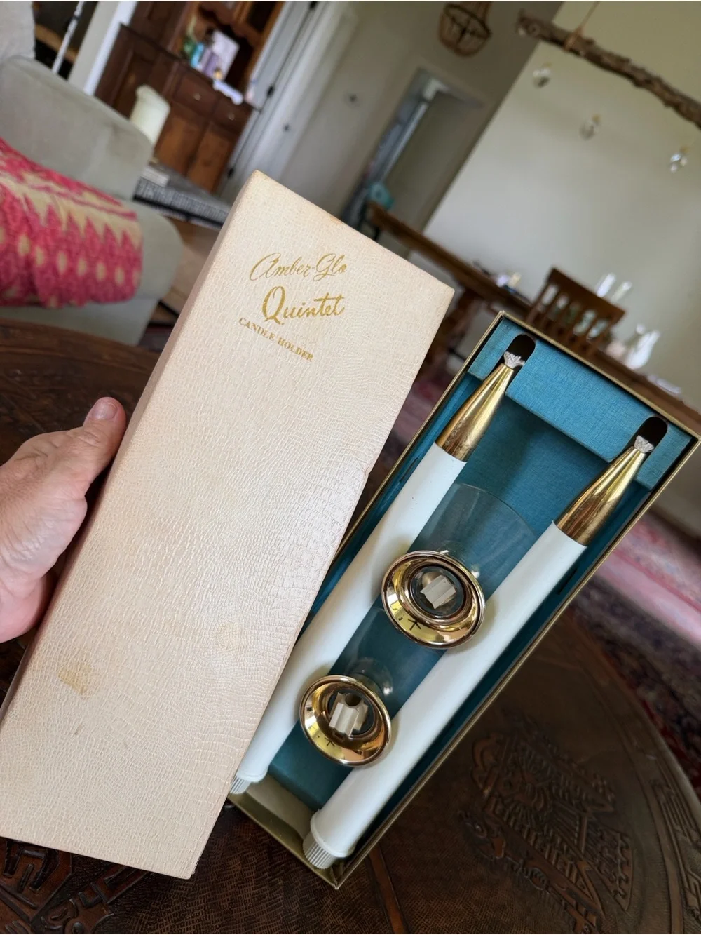 Ivory Taper Candles with Gold Tip